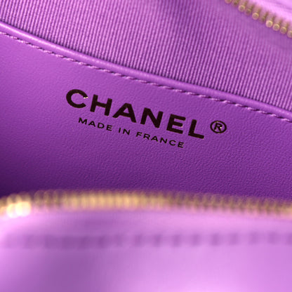 Chanel Lambskin Quilted CC In Love Heart Bag Purple 6 of 8