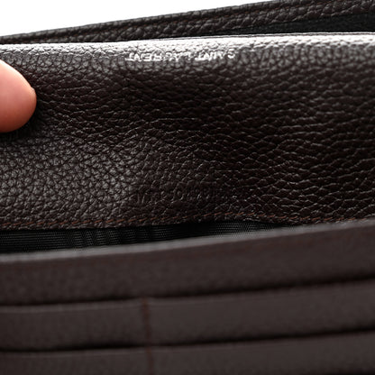 Saint Laurent Grained Calfskin Souple Thin Wallet Amaranto 8 of 9