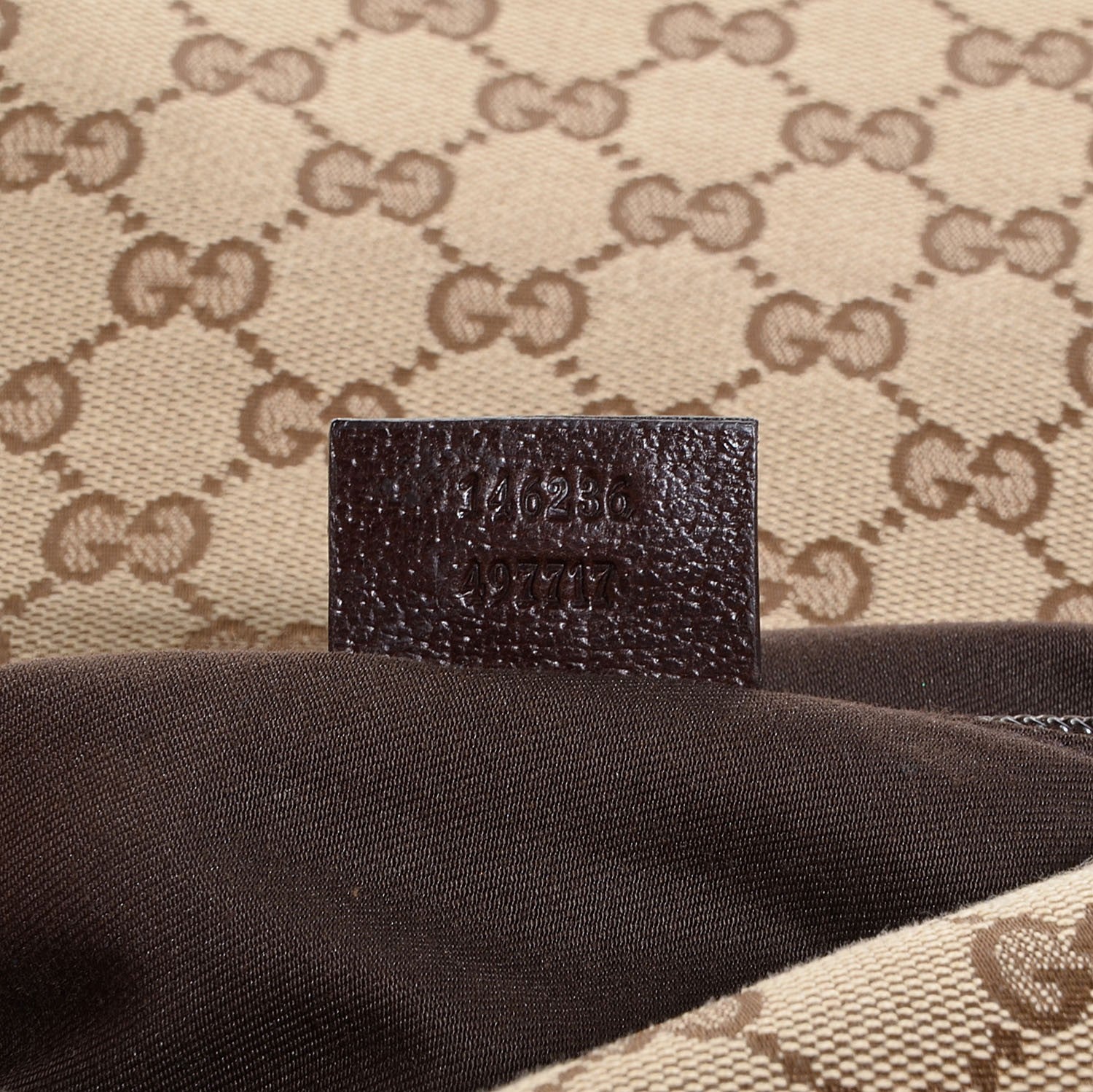 Gucci Monogram Small Flap Messenger Bag Beige Dark Brown 7 of 8