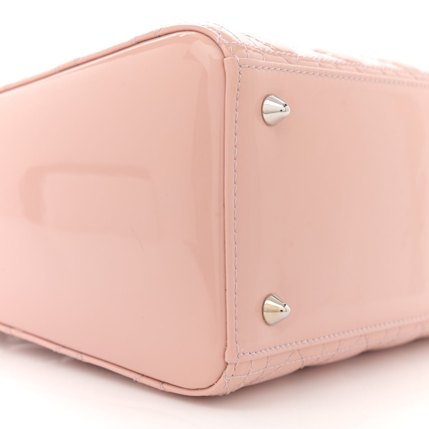 Patent Cannage Medium Lady Dior Rose Clair