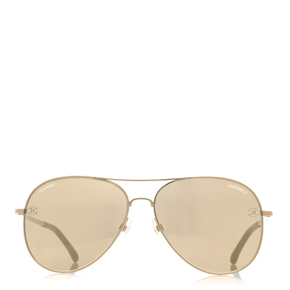 Chanel Aviator CC Sunglasses 4189-T-Q Gold 2 of 8