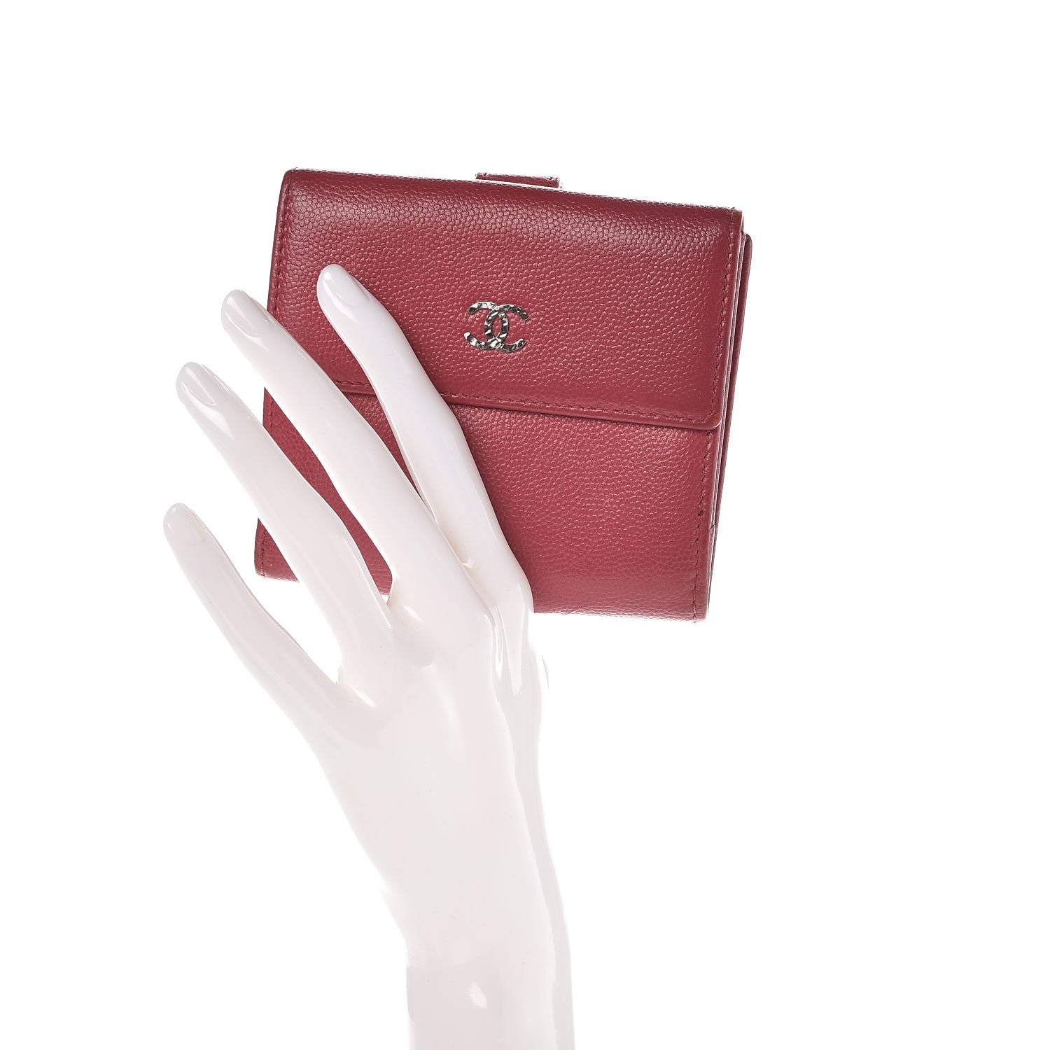 Chanel Caviar Sevruga Compact Wallet Fuchsia 2 of 11