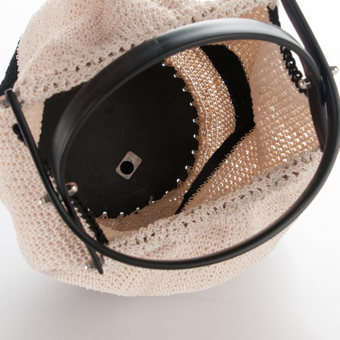 Crochet Knitting Bag Beige