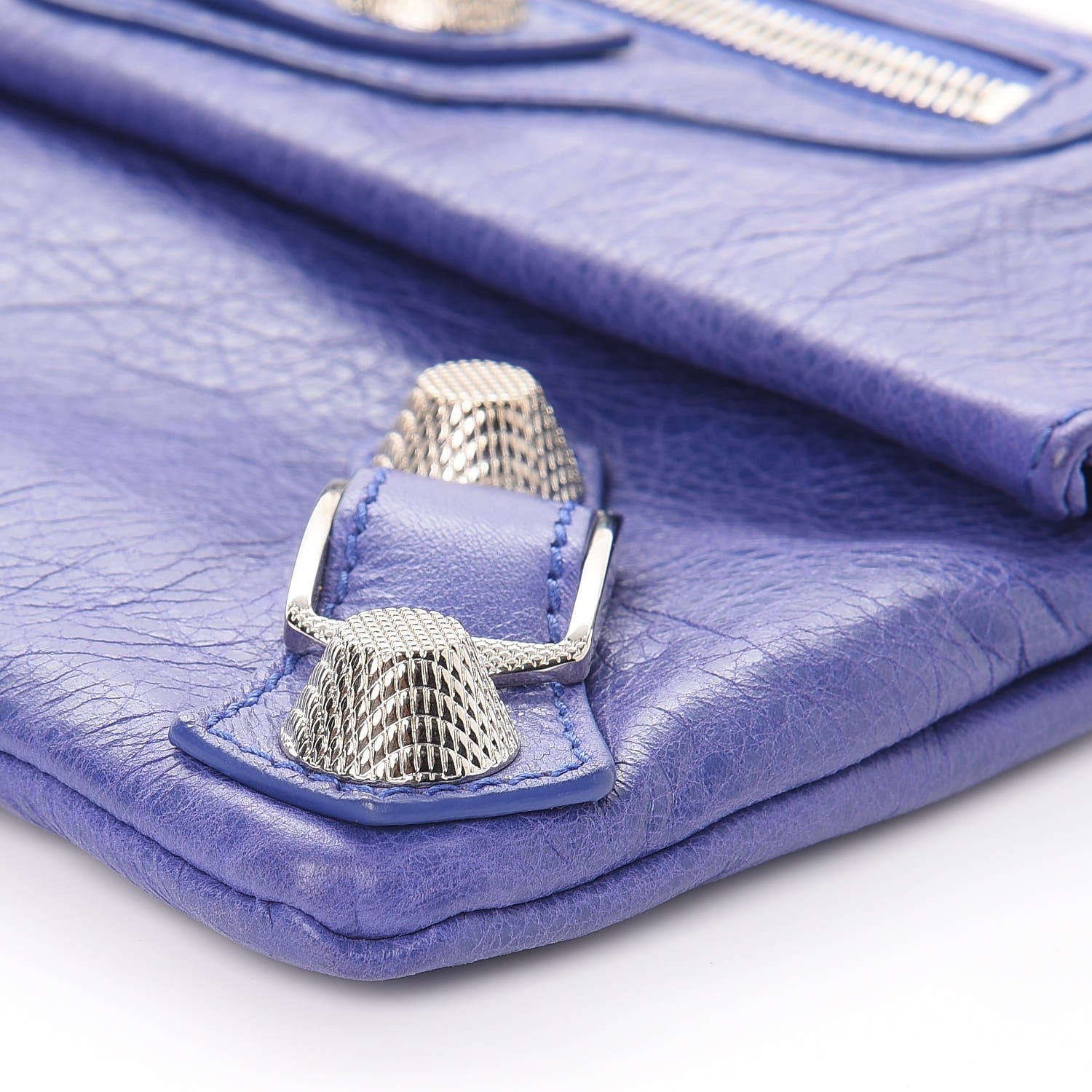 Balenciaga Agneau Giant 21 Silver Hardware Envelope Clutch Bag Bleu Lavande 9 of 9