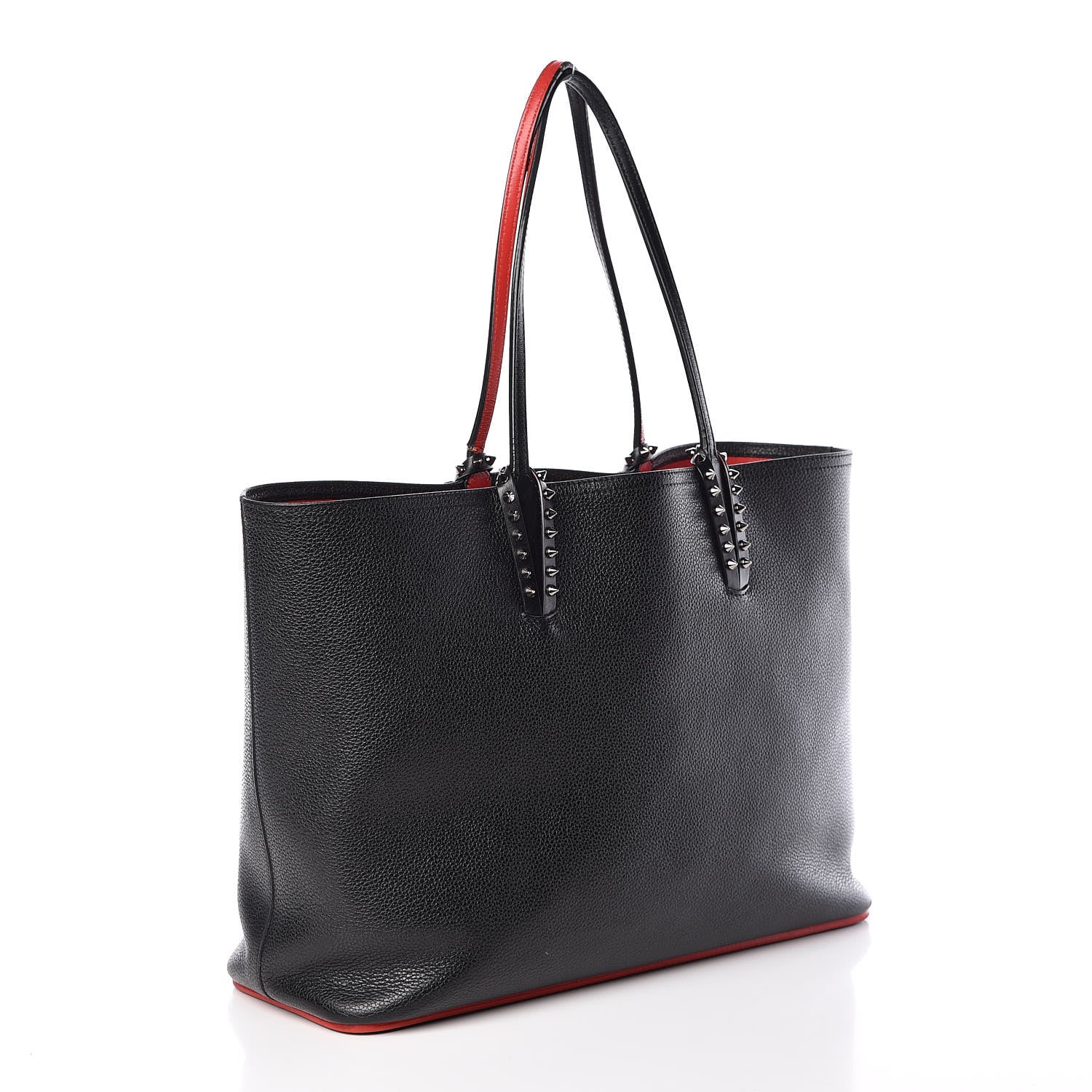 Christian Louboutin Calfskin Spikes East West Cabata Tote Black 4 of 12
