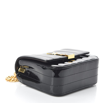Saint Laurent Patent Calfskin Matelasse Monogram Small Vicky Chain Bag Black 3 of 8