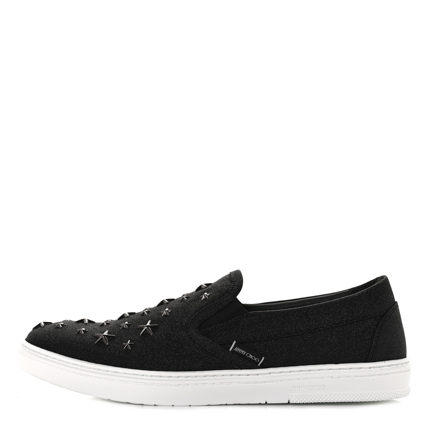 Jimmy Choo Fine Glitter Suede Mens Grove Sneakers 43 Black 1 of 8