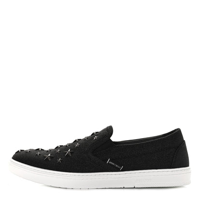 Jimmy Choo Fine Glitter Suede Mens Grove Sneakers 43 Black 1 of 8