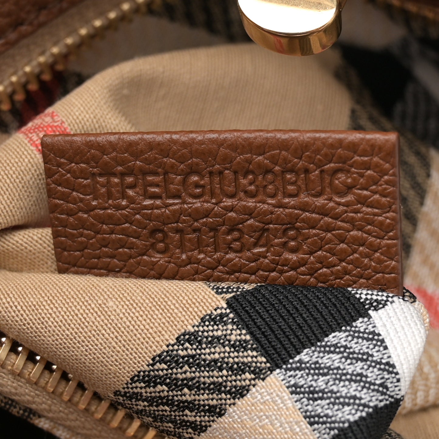 Grainy Calfskin Nova Check Mini Cotswolds Tote Hazel