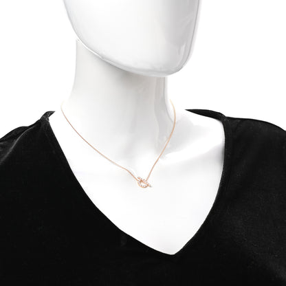 Hermes 18K Rose Gold Diamond Finesse Pendant Necklace 2 of 5