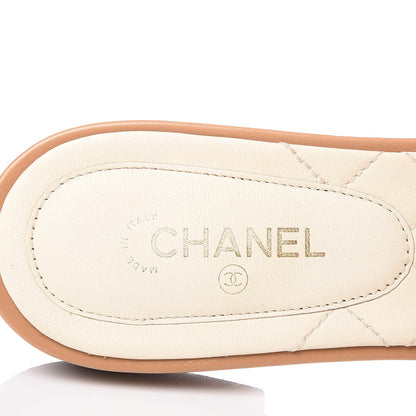 Chanel Calfskin Chain CC Sandals 40.5 Beige 12 of 17