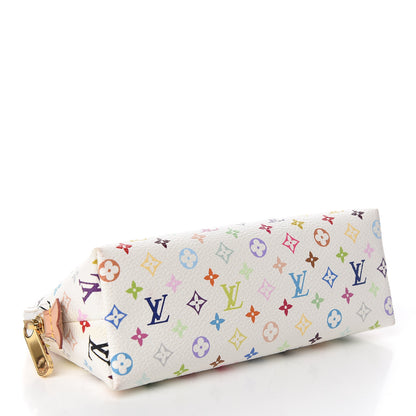 Louis Vuitton Monogram Multicolor Cosmetic Pouch White Litchi 3 of 9