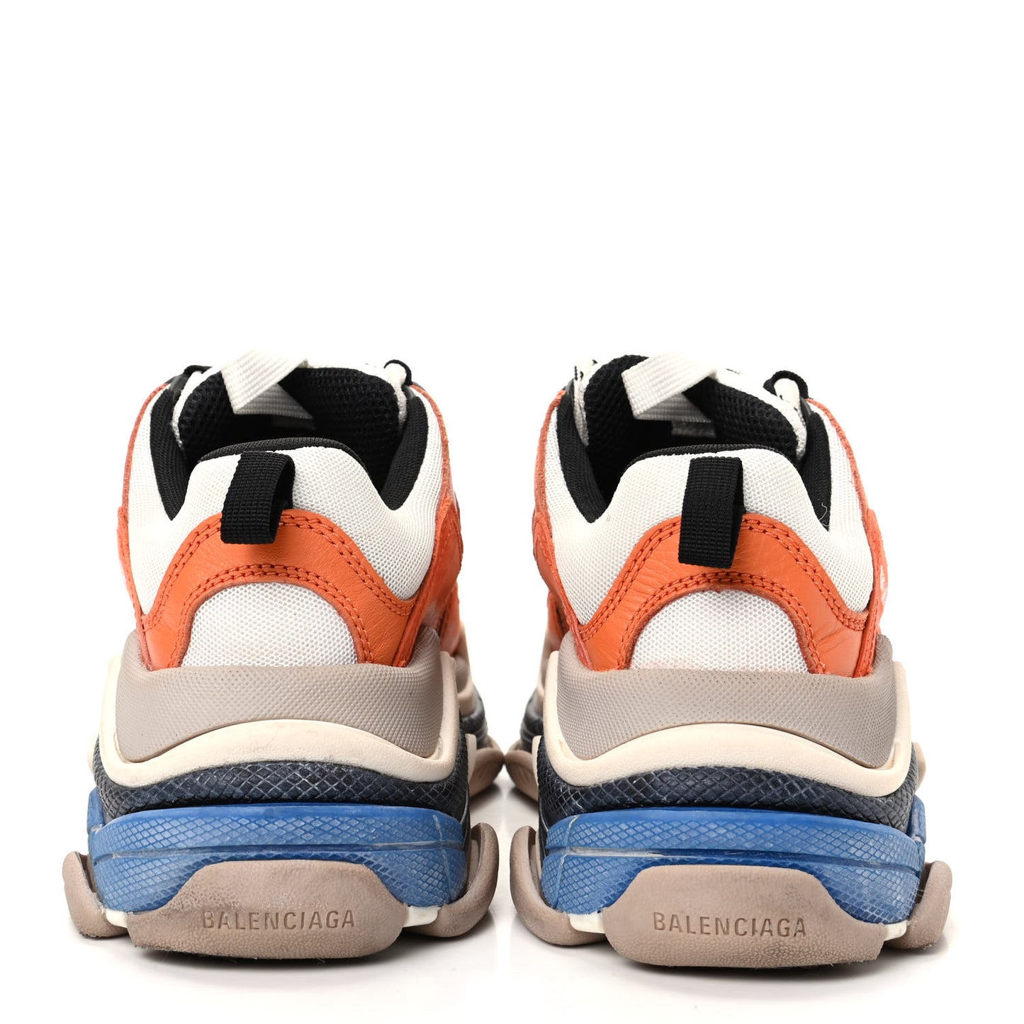 Mesh Nubuck Womens Triple S Sneakers 37 Orange Gris Black