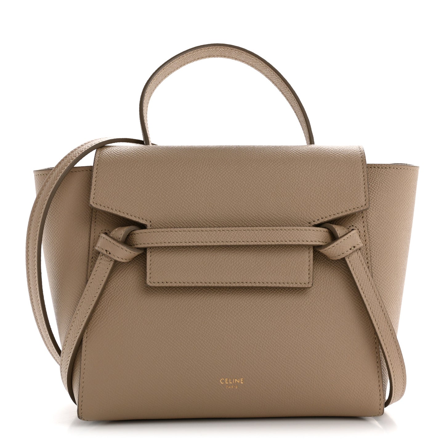 Grained Calfskin Nano Belt Bag Light Taupe
