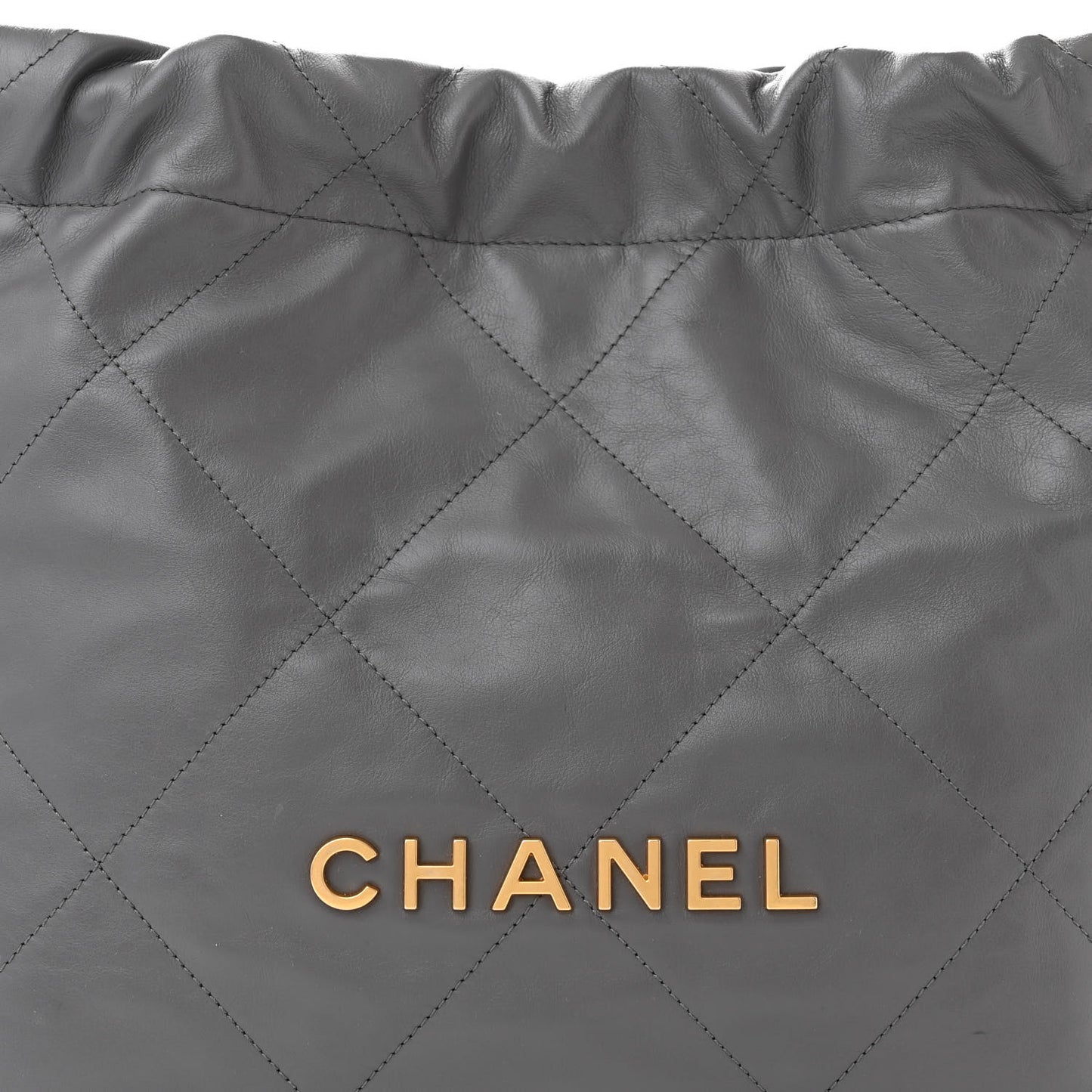 Shiny Calfskin Quilted Small Chanel 22 Grey