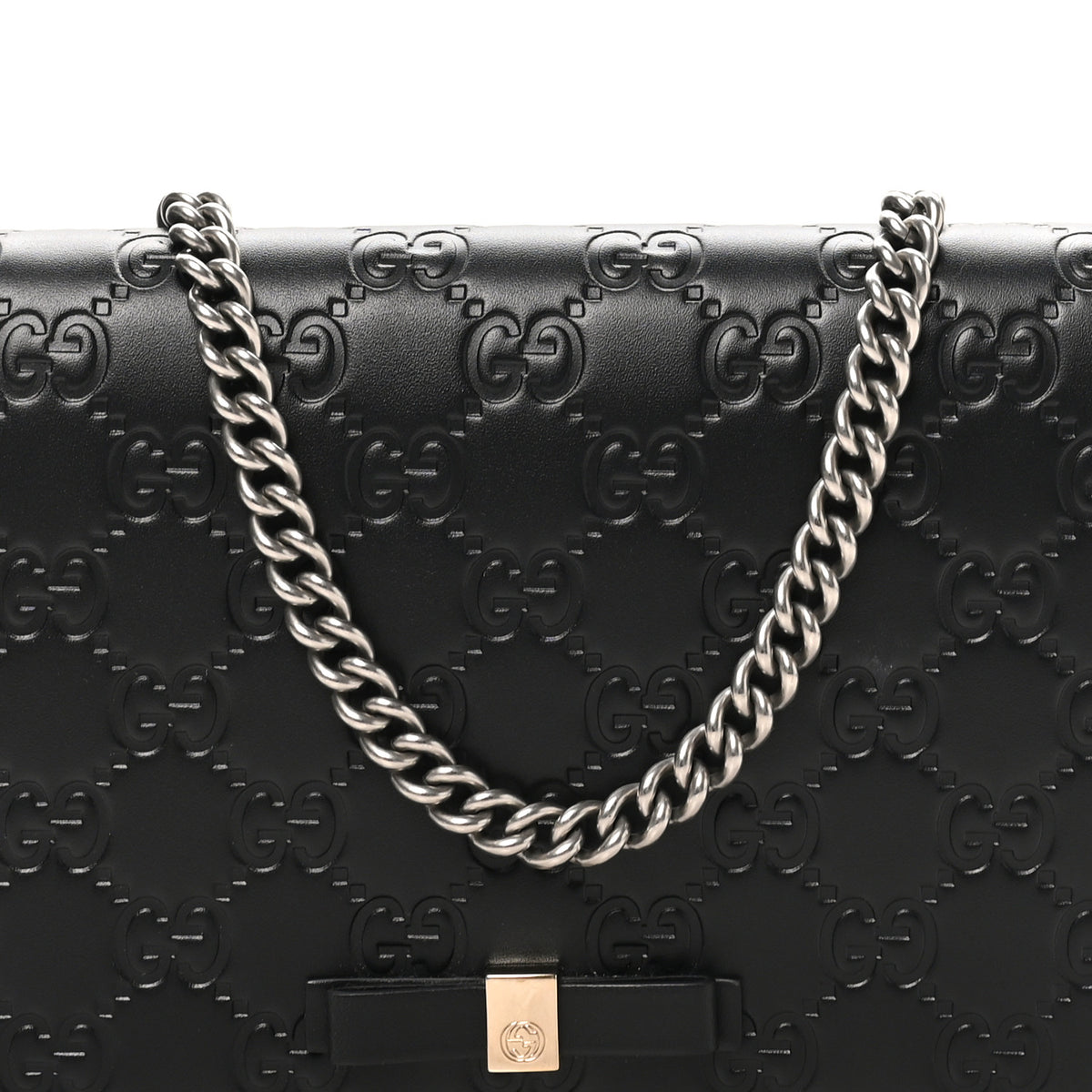 Guccissima Signature Bowy Chain Wallet Black