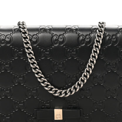 Gucci Guccissima Signature Bowy Chain Wallet Black 6 of 9