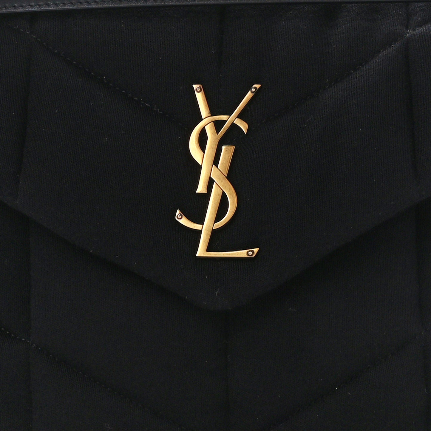 Wool Jersey Quilted Medium Loulou Puffer Monogram Chain Black