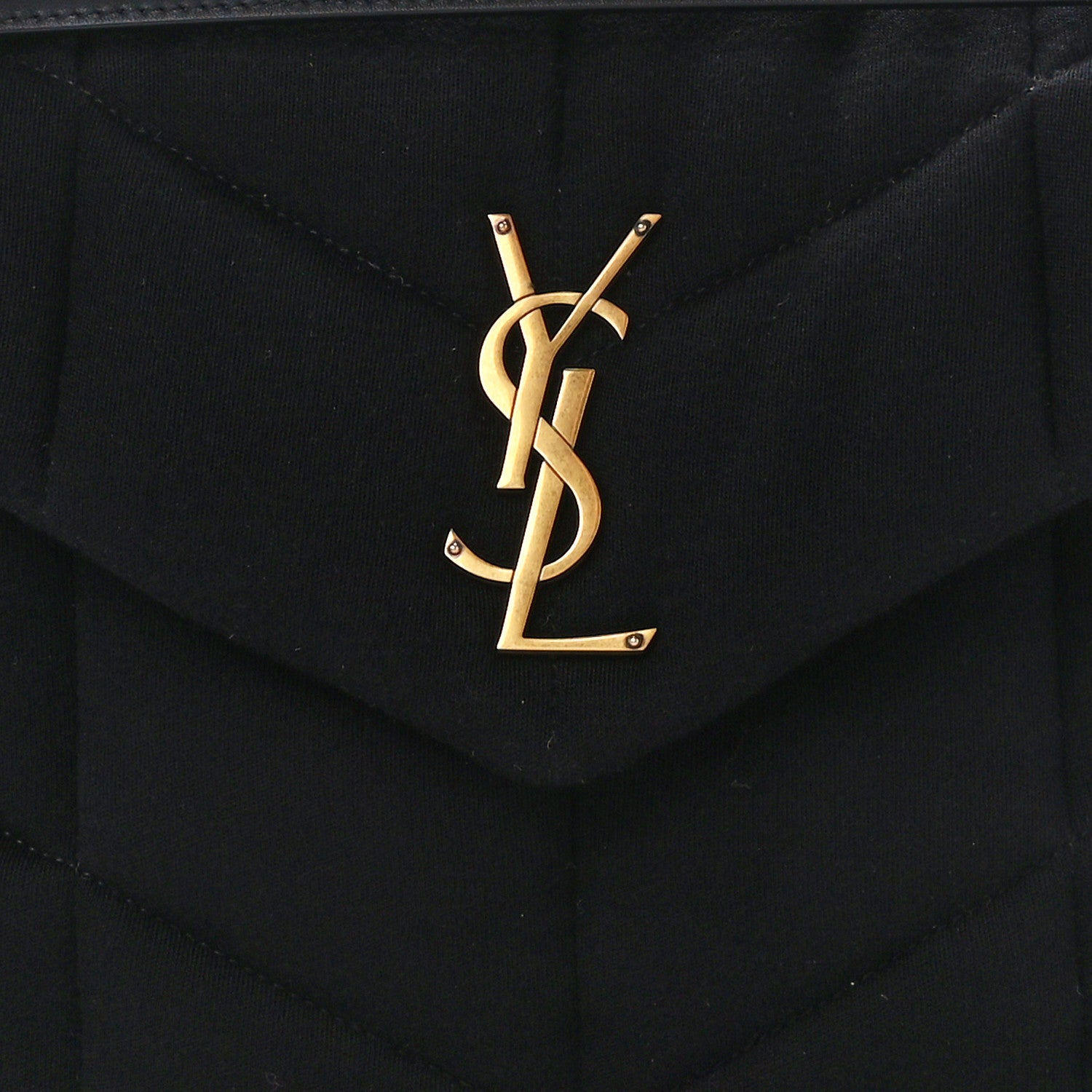 Saint Laurent Wool Jersey Quilted Medium Loulou Puffer Monogram Chain Black 8 of 10