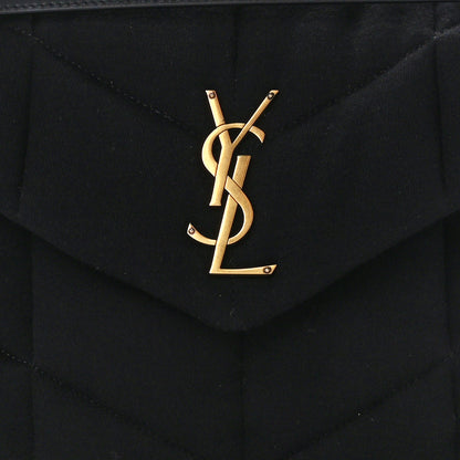 Saint Laurent Wool Jersey Quilted Medium Loulou Puffer Monogram Chain Black 8 of 10