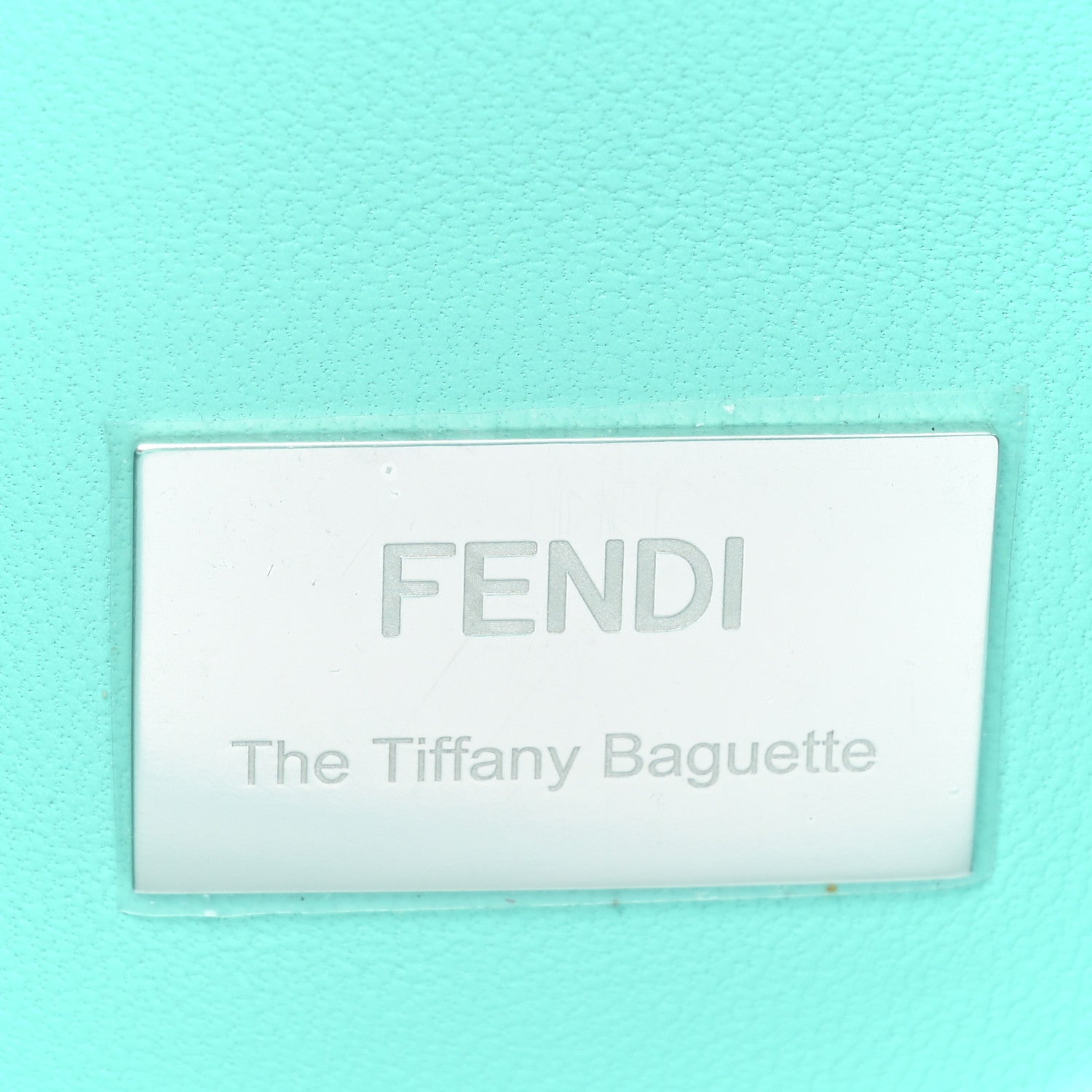 Fendi X TIFFANY Satin Nappa Silver Baguette Blue Tiffany Silver 6 of 11