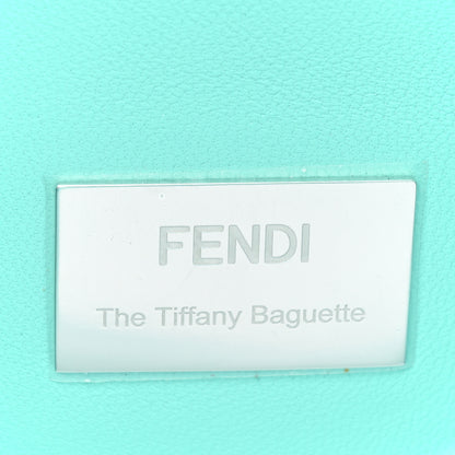 Fendi X TIFFANY Satin Nappa Silver Baguette Blue Tiffany Silver 6 of 11