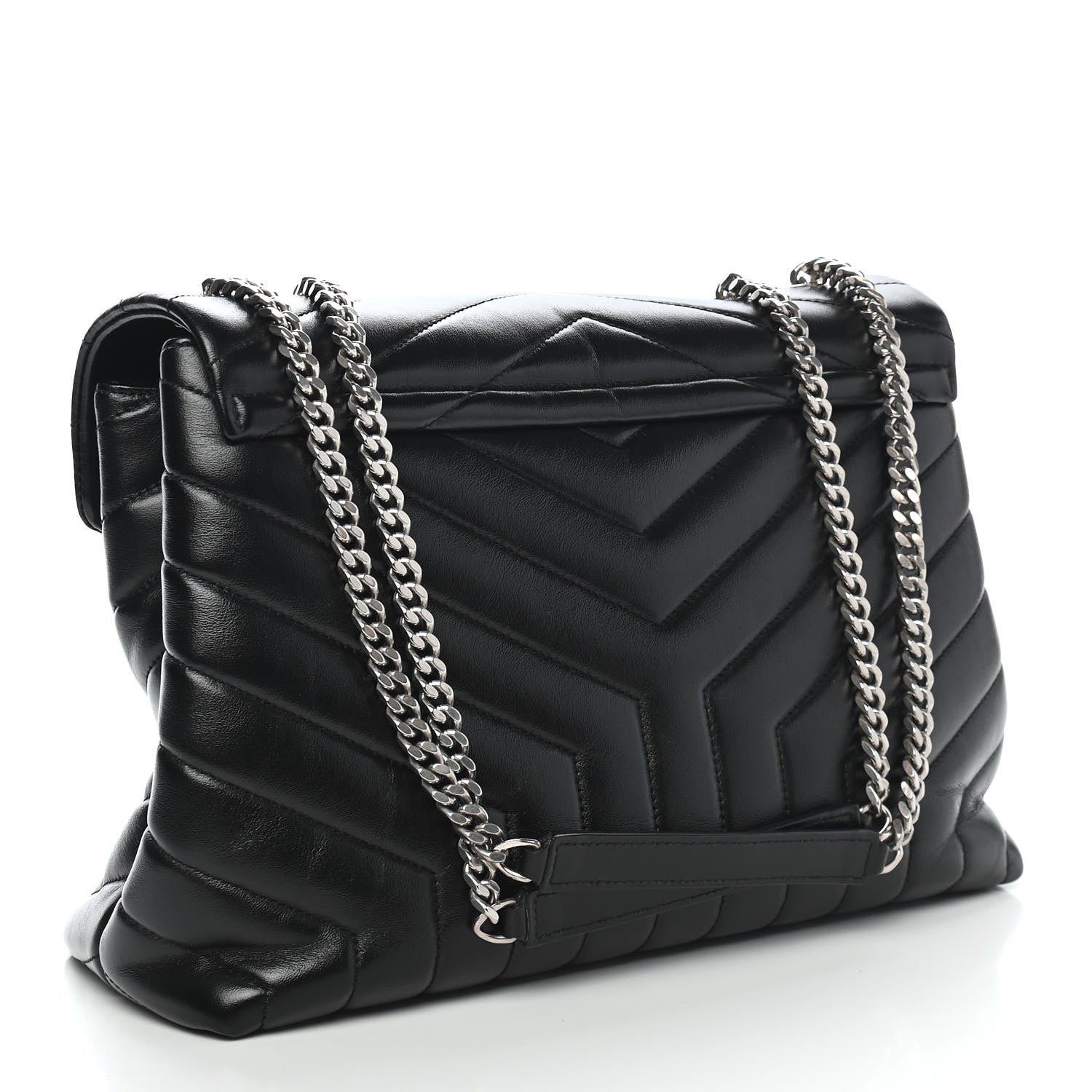 Saint Laurent Calfskin Y Quilted Monogram Medium Loulou Chain Satchel Black 3 of 10