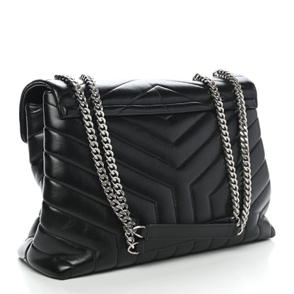 Saint Laurent Calfskin Y Quilted Monogram Medium Loulou Chain Satchel Black 3 of 10