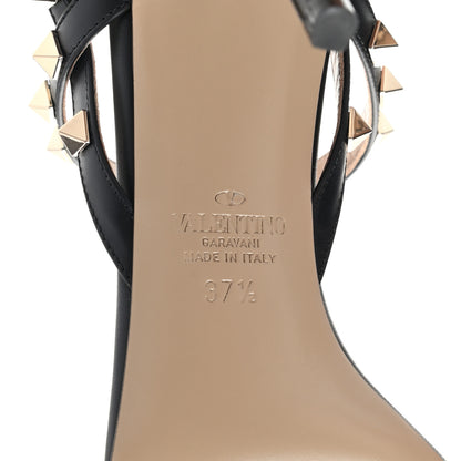 Valentino Garavani Nappa Rockstud T-Strap Slingback 85mm Sandals 37.5 Black 6 of 8