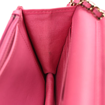 Chanel Caviar Quilted Wallet on Chain WOC Pink 13 of 13