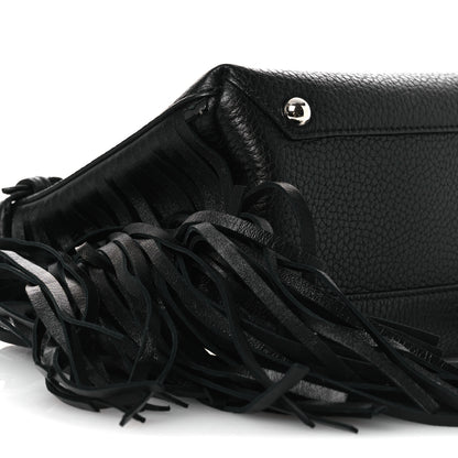 Burberry Grainy Calfskin Studded Fringe Baby Banner Tote Black 9 of 11
