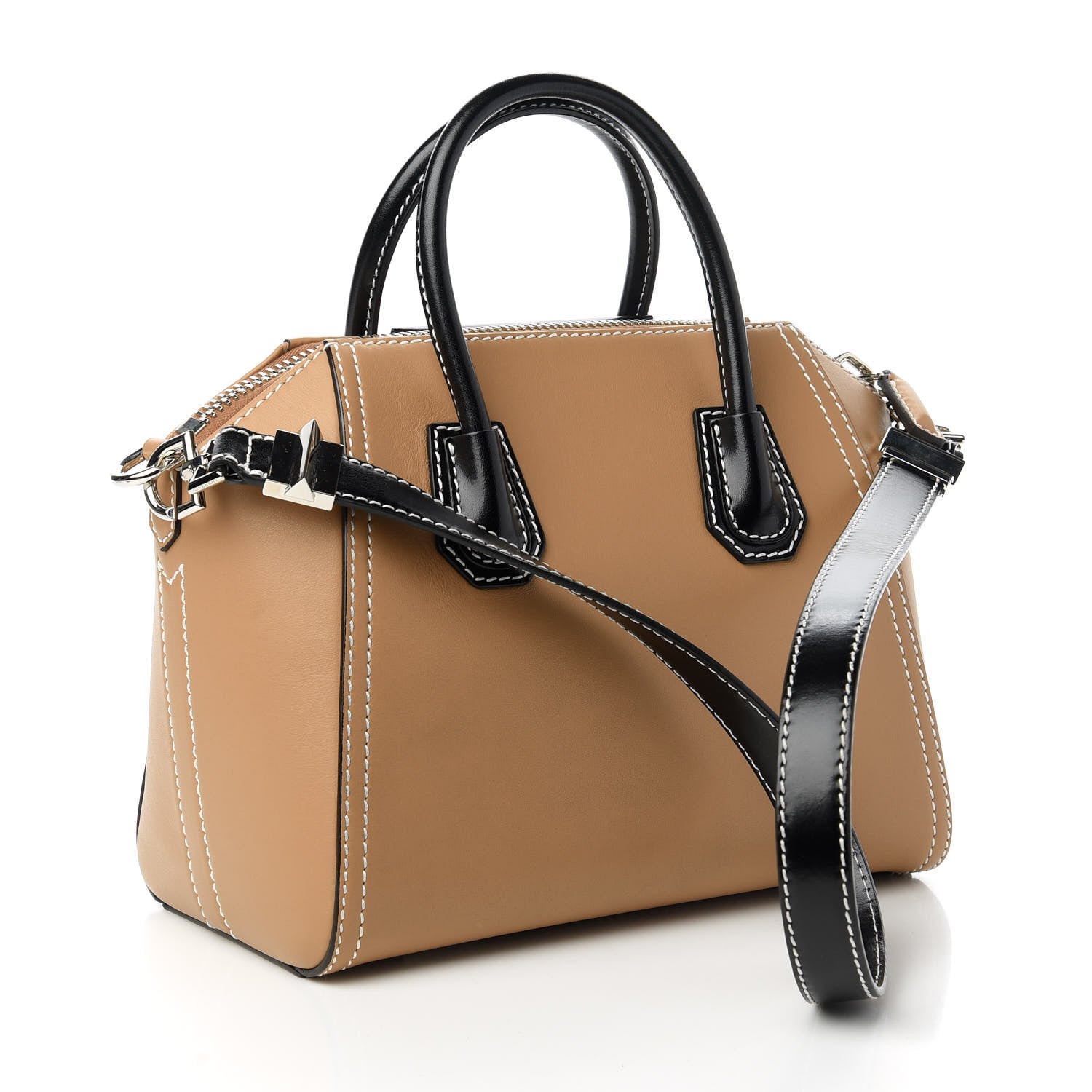Givenchy Calfskin Small Topstitch Bi-Color Antigona Beige Black 3 of 10