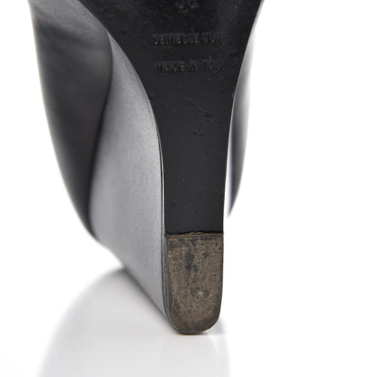 Hermes Box Wedge Booties 38 Black 10 of 12