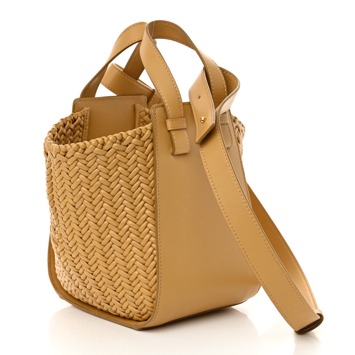 Loewe Calfskin Woven Compact Hammock Shoulder Bag Sahara 1739032