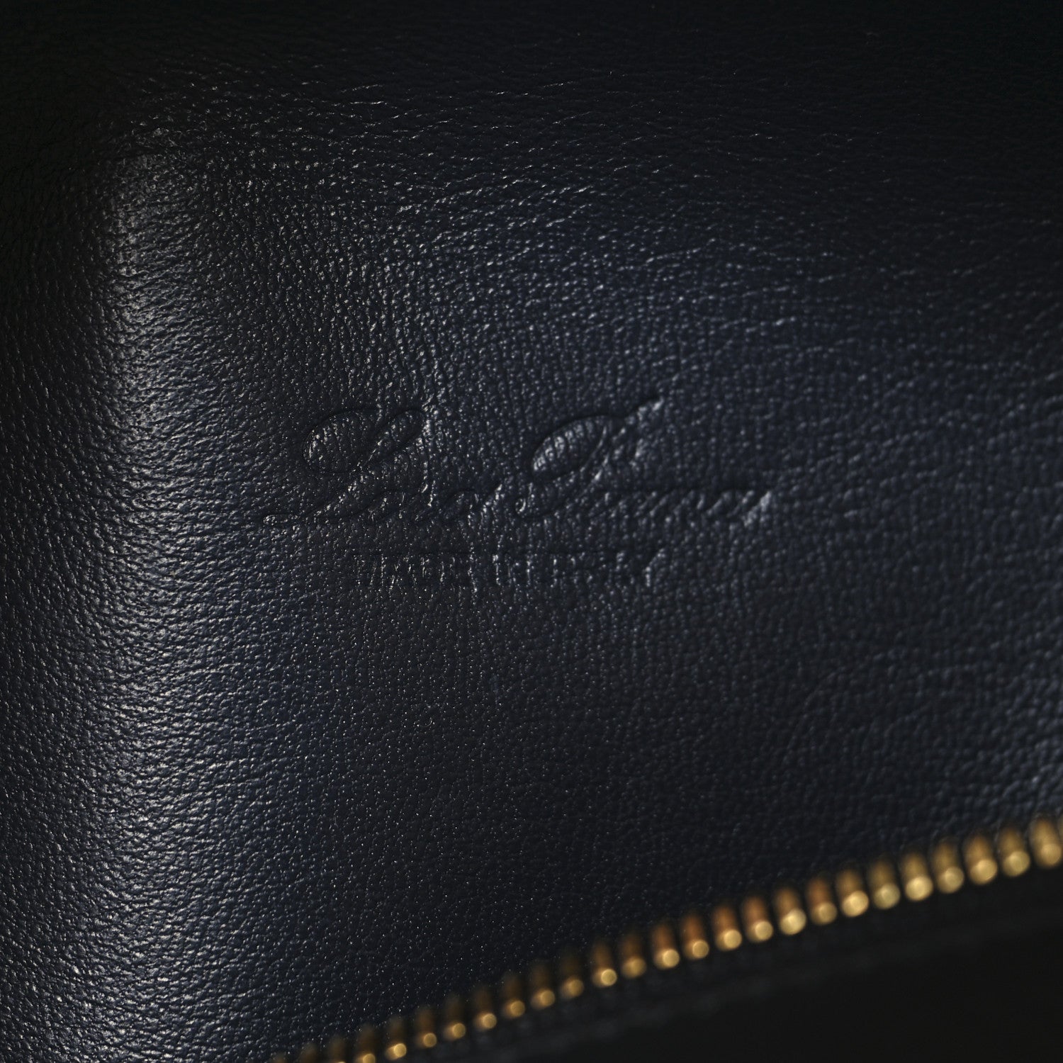 Loro Piana Grained Calfskin L19 Extra Pocket Pouch Navy Blue 6 of 10