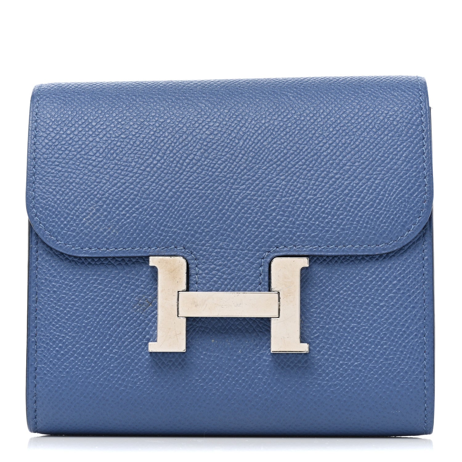 Hermes Epsom Verso Constance Short Wallet Bleu Brighton Rouge Pivoine 1 of 10
