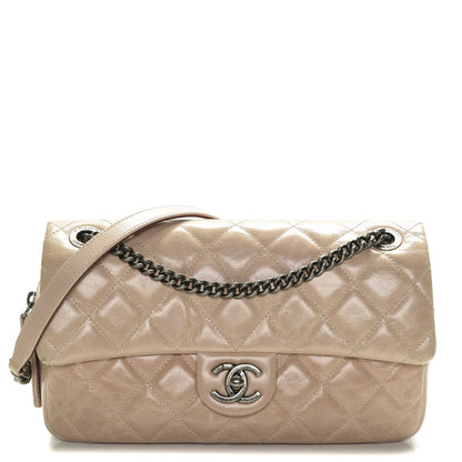 Chanel Glazed Calfskin Quilted Medium Duo Color Flap Light Pink 1 of 7
