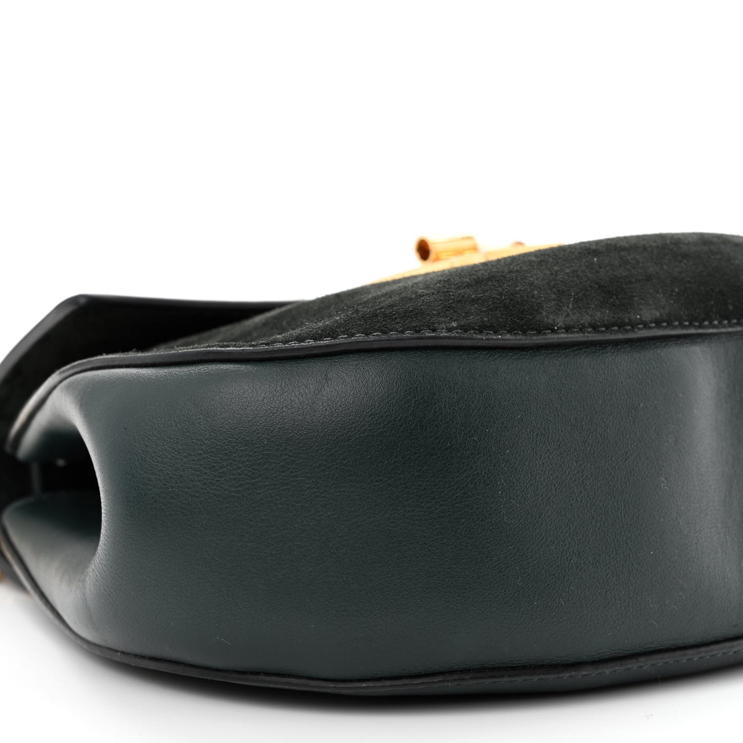 Suede Smooth Calfskin Drew Shoulder Bag Intense Green