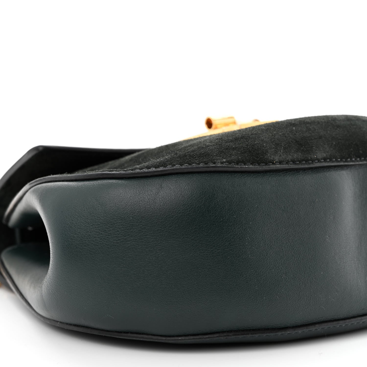 Chloe Suede Smooth Calfskin Drew Shoulder Bag Intense Green 10 of 12