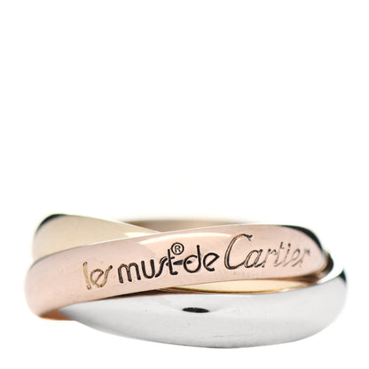 Cartier 18K Pink Yellow White Gold Classic Les Must De Cartier Trinity Ring 50 5.25 1 of 4