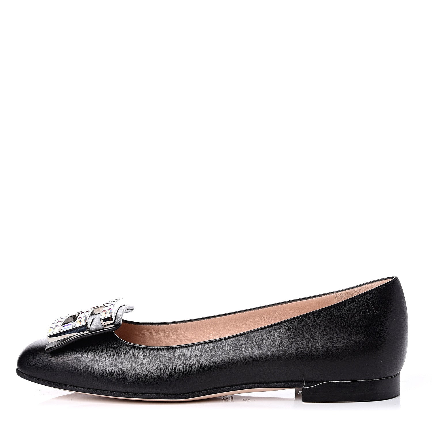 Gucci Malaga Kid Crystal Square G Madelyn Ballet Flats 36 Black 1 of 11