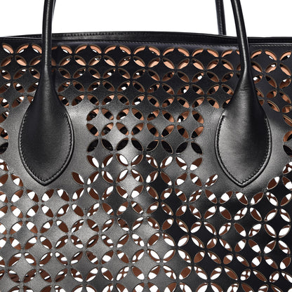 Alaia Calfskin Laser Cut Petale Tote Black 18 of 18