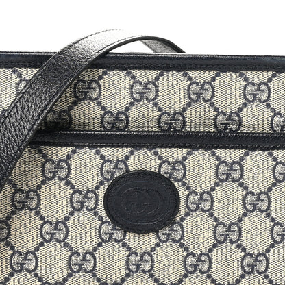 Gucci GG Supreme Monogram Textured Dollar Calfskin Mini Retro Interlocking G Shoulder Bag Beige Blue 8 of 11