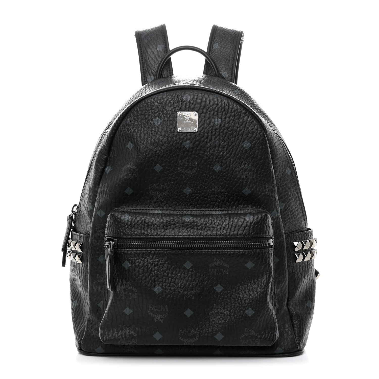 MCM Visetos Medium Side Studs Stark Backpack Black 1 of 11