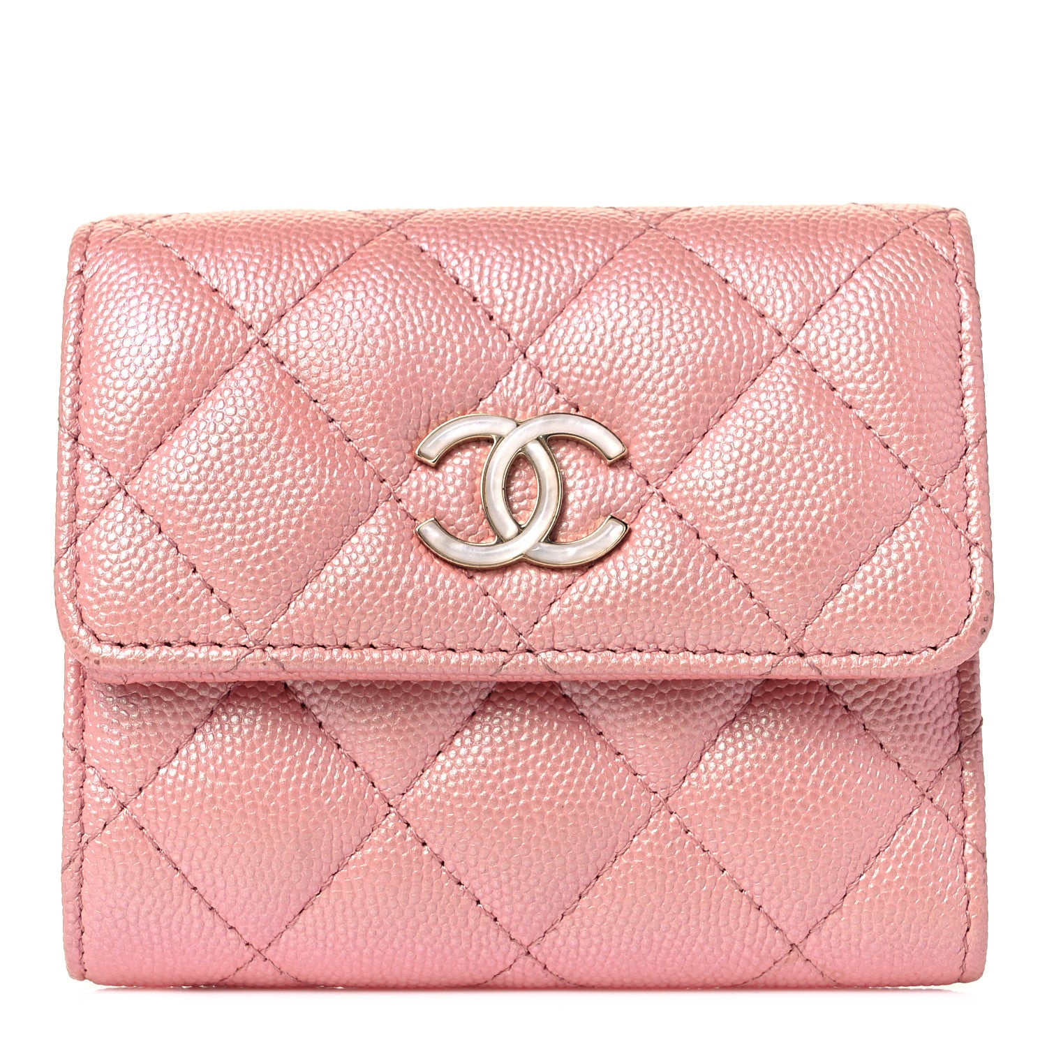 Chanel Iridescent Caviar Quilted Small Flap Wallet Rose Pink 1 of 9