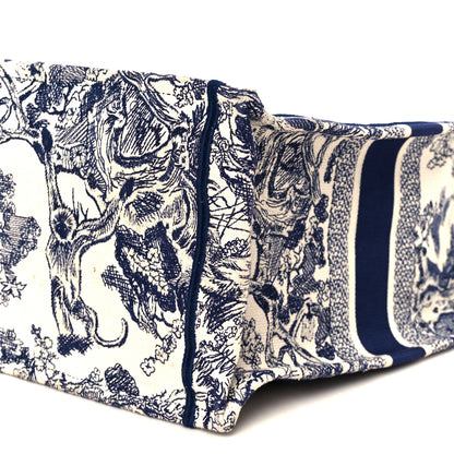 Christian Dior Canvas Embroidered Large Dioriviera Toile De Jouy Book Tote Blue 10 of 10
