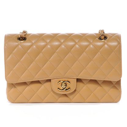 Chanel Caviar Quilted Medium Double Flap Beige 1 of 8