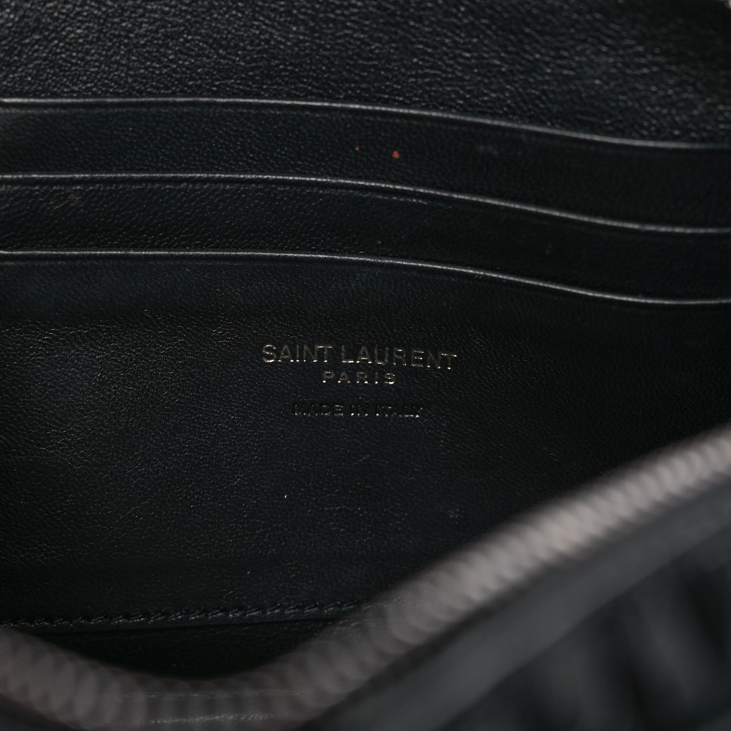 Calfskin Crocodile Embossed Monogram Mini Lou Camera Bag Black