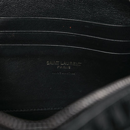 Saint Laurent Calfskin Crocodile Embossed Monogram Mini Lou Camera Bag Black 6 of 8