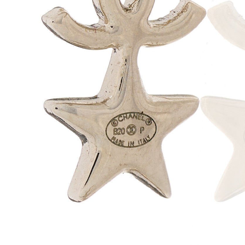 Crystal CC Starfall Drop Earrings Silver